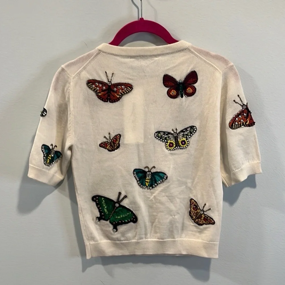 Alice + Olivia Ciara Wool Butterfly Sweater S - Picture 6 of 6